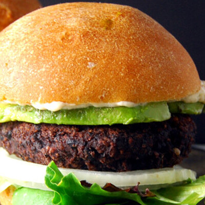 blackBeanBlackRiceBurger